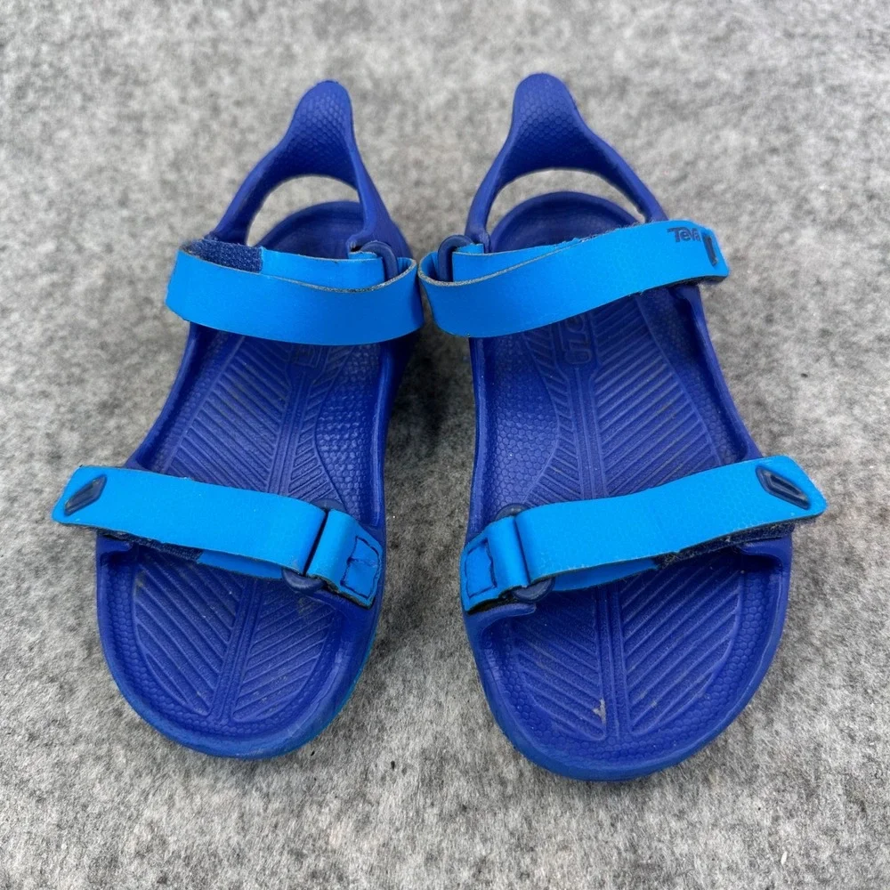 Teva Barracuda Kids Sandals Size 6 Blue Water Sport Hook Loop Strap Shoes